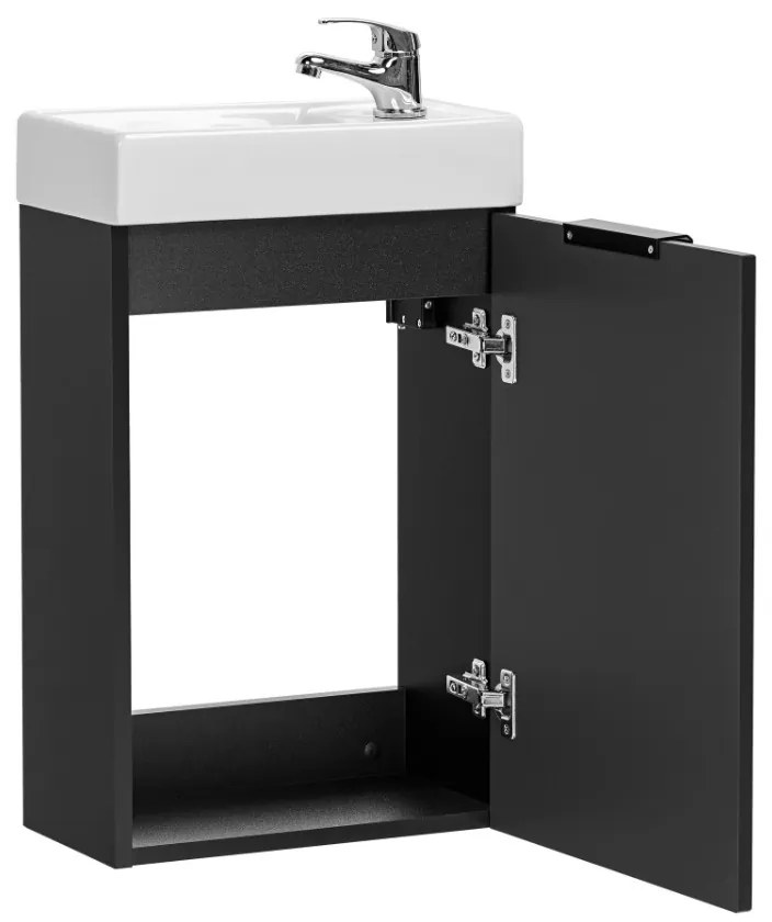 Comad Adele Black toiletmeubel met ribbelfront 40x22cm zwart mat