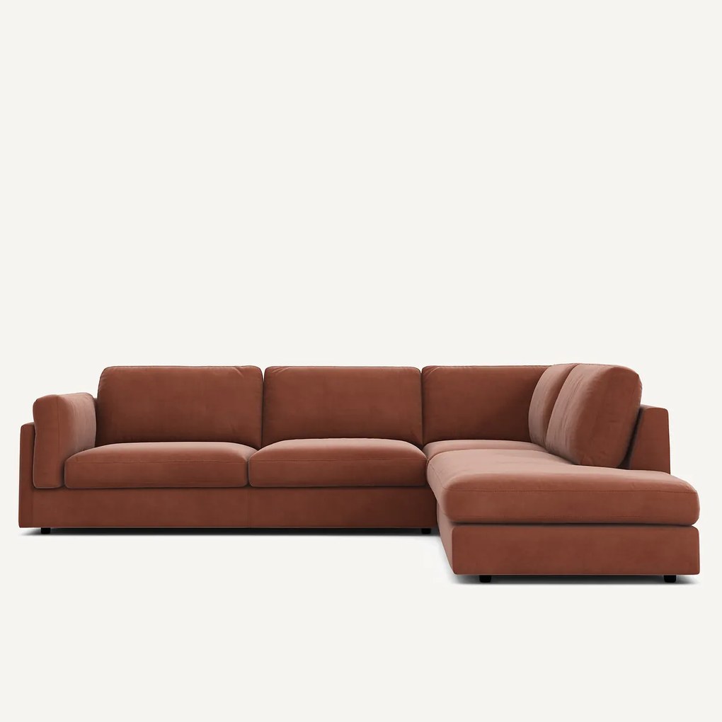 Hoekslaapbank met longchair van badstof, César