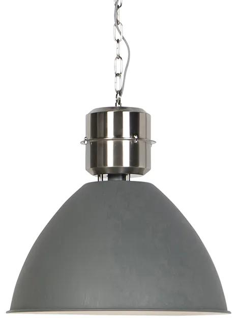Eettafel / Eetkamer Industriele hanglamp betonlook - Flynn Industriele / Industrie / Industrial E27 rond Binnenverlichting Lamp
