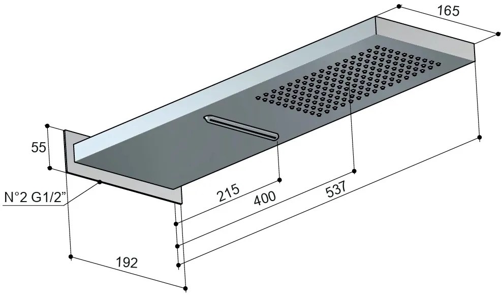 Hotbath Archie opbouw hoofddouche met 2 standen geborsteld gunmetal PVD