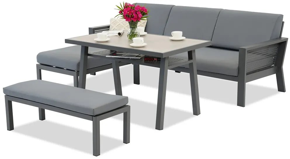 Almeria tuinhoek met bank Garden Point antraciet