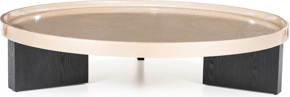 Ronde Salontafel Beige Glazuur 120 Cm - 120 X 120cm.