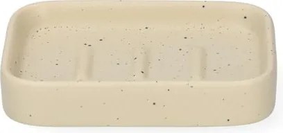 Zeepbakje, keramiek, beige spikkel, 8,4 cm x 6,4 cm
