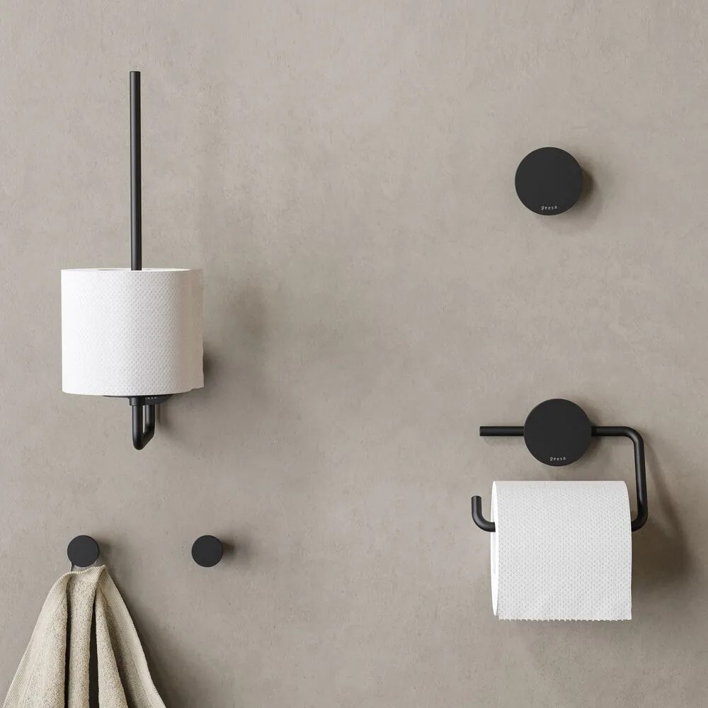 Geesa Opal toiletrolhouder zonder klep zwart