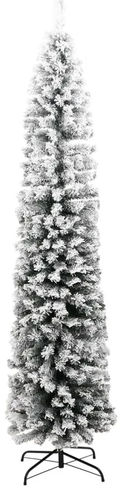 vidaXL Kunstkerstboom met sneeuw smal 210 cm PVC groen