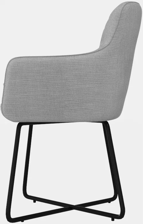 Eetkamerstoel - Arne - stof Bjorn grof geweven lichtgrijs