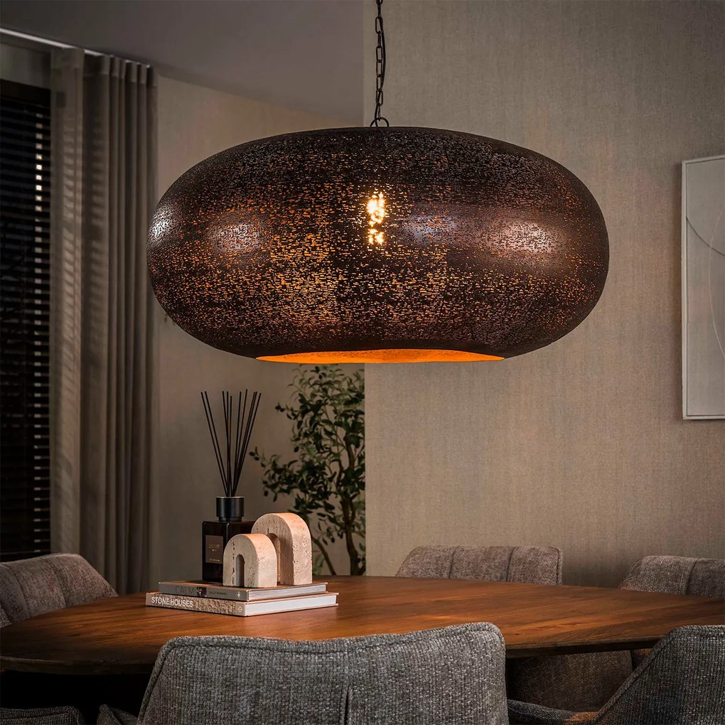 Kopere Hanglamp Met Metalen Kap 90cm