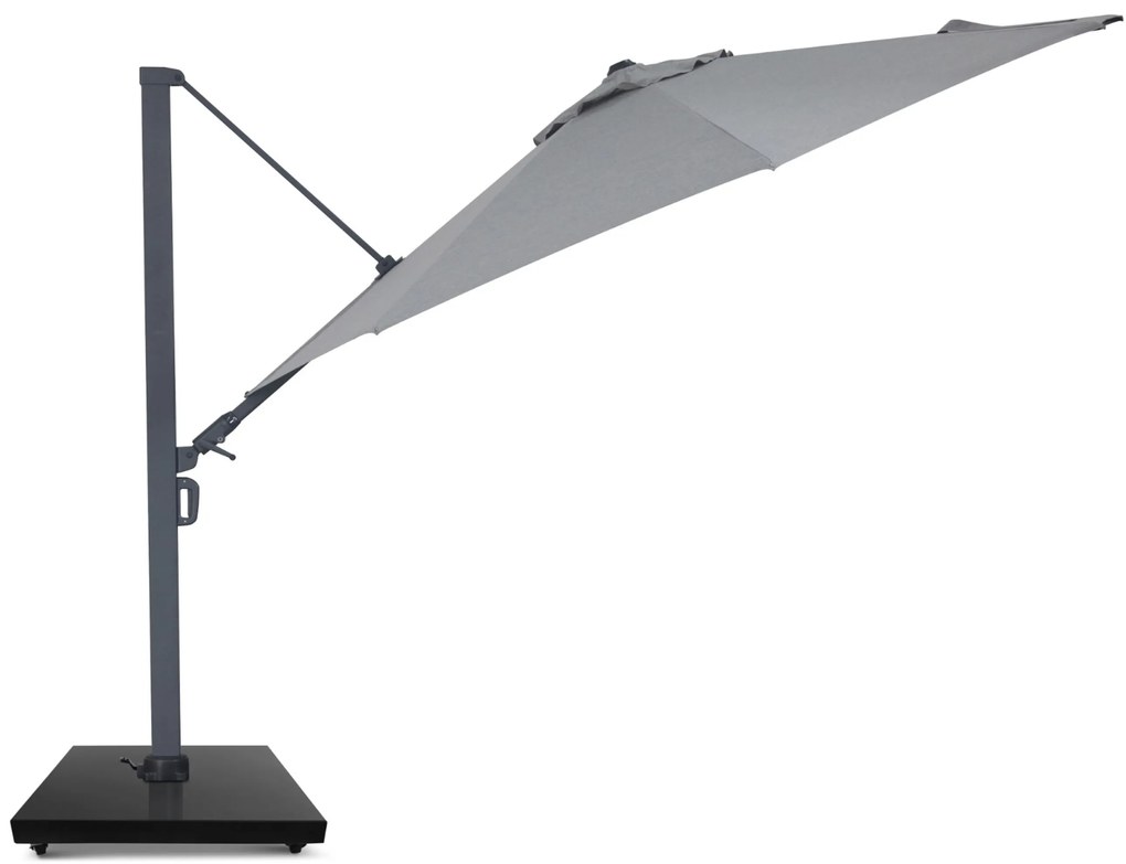 Zweefparasol 3.5m S2 Excellent (incl. voet + hoes) Grijs-antraciet Camello Luna