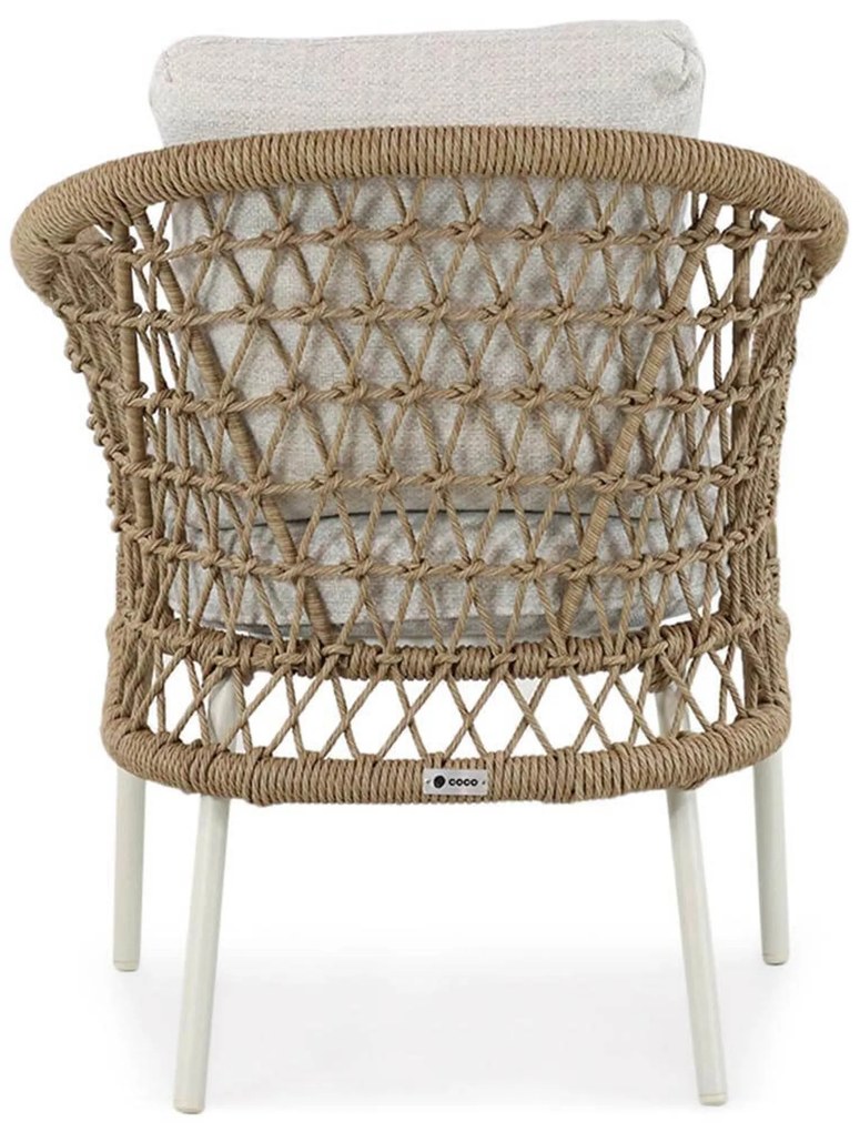 Tuinstoel Aluminium/wicker Taupe-naturel-bruin Coco Bali