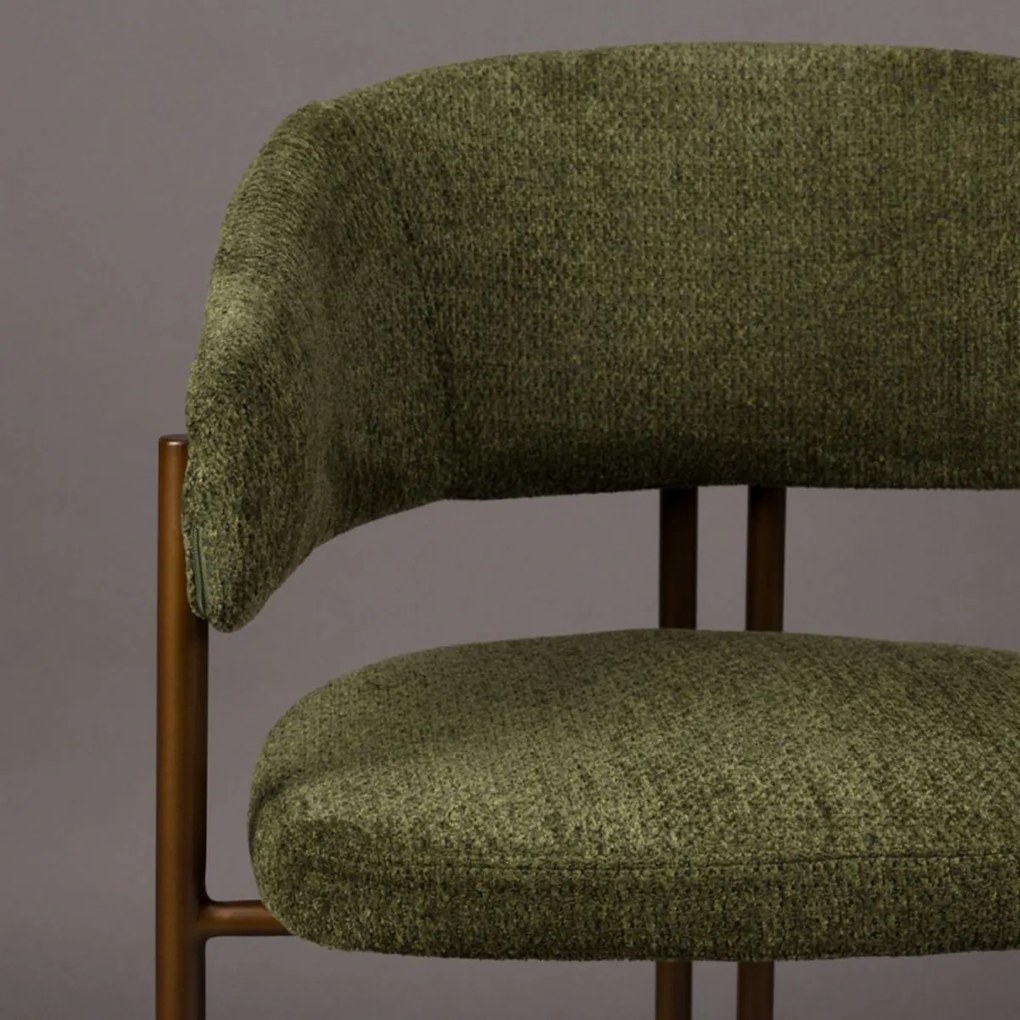 Dutchbone Naida Luxe Eetkamerstoel Brons Groen