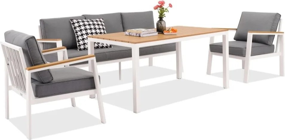 Zakintos Apetito 5 aluminium set wit Tuinpunt