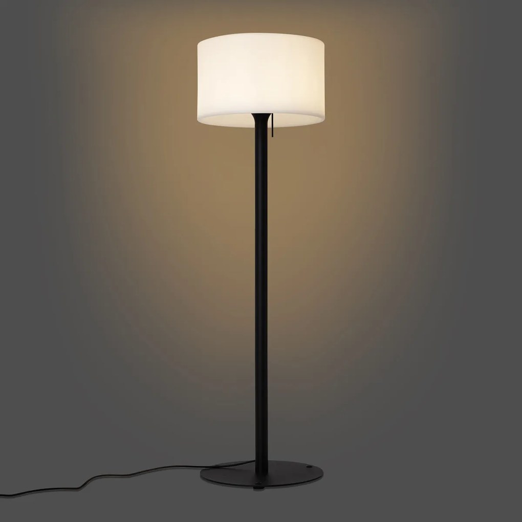 Moderne buiten vloerlamp zwart met witte kap IP44 - Mississippi