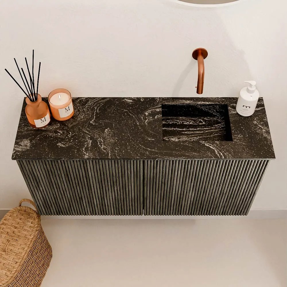 Mondiaz Joya DLux 80cm toiletmeubel shadow met wastafel faye rechts zonder kraangat lava