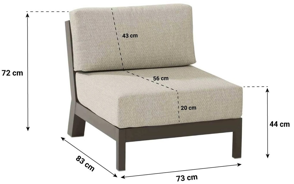 Hoek loungeset 6 personen Aluminium Grijs 4 Seasons Outdoor Meteoro
