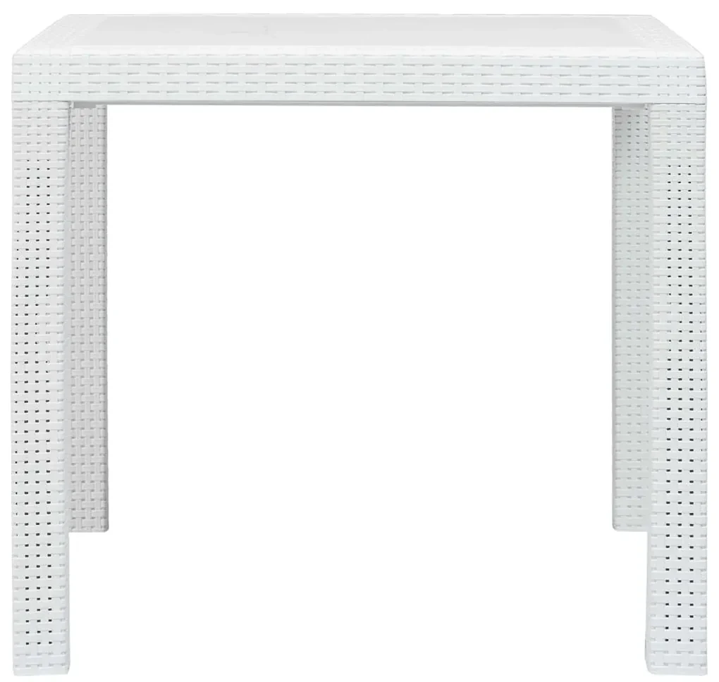 vidaXL Tuintafel 79x79x72 cm rattan-look kunststof wit