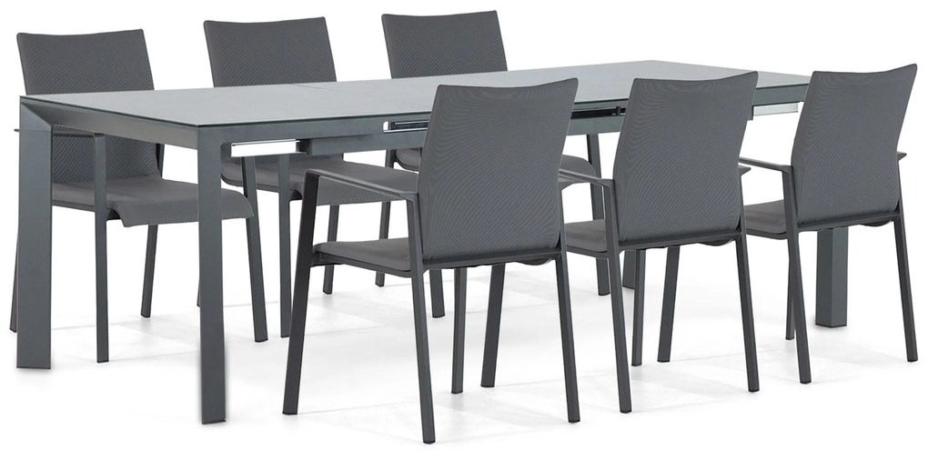 Tuinset 4 personen 180 cm Aluminium/textileen Grijs Lifestyle Garden Furniture Rome/Alicante