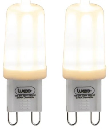 Set van 2 G9 dimbare LED lampen 3W 280 lm 2700K