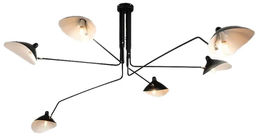 Plafondlamp zwart 6-arms zwart APP570-6C