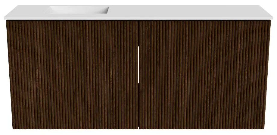 Mondiaz Joya 90cm toiletmeubel walnut met wastafel faye links 1 kraangat talc