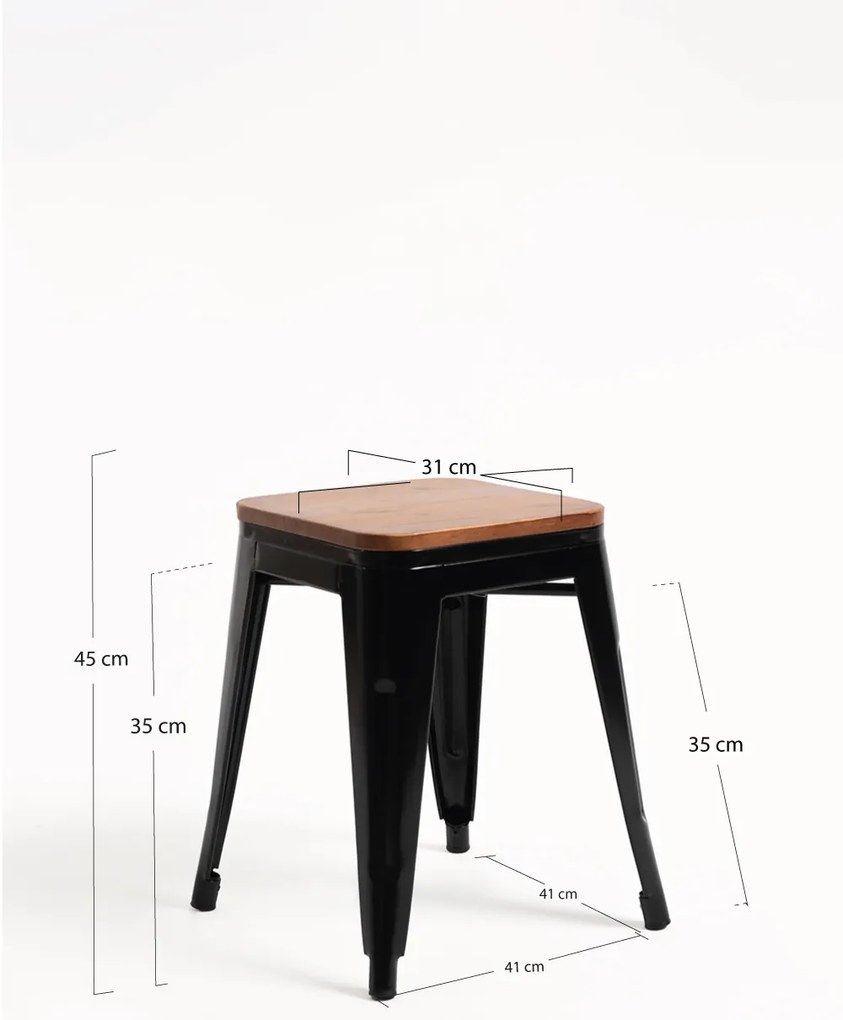 Taburete Torix Pequeńo Madera Natural