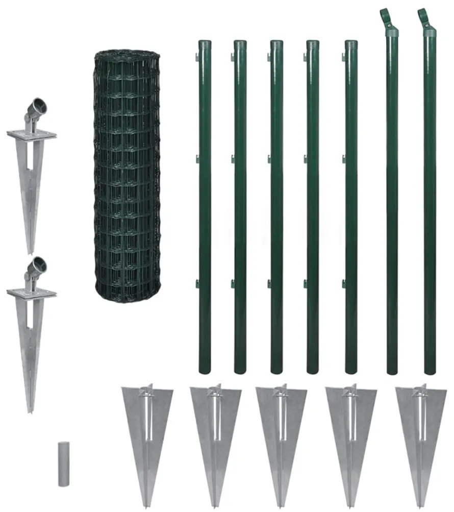 vidaXL Euro hek 10x1,0 m staal groen