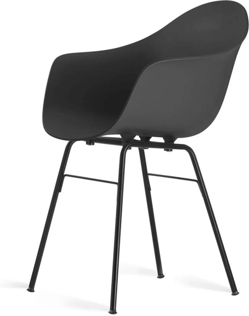 Toou TA stoel – Met armleuning - ER Zwarte poten- Eetkamerstoel - Kuipstoel - Eames - Arm - Kunststof - Design - Metaal
