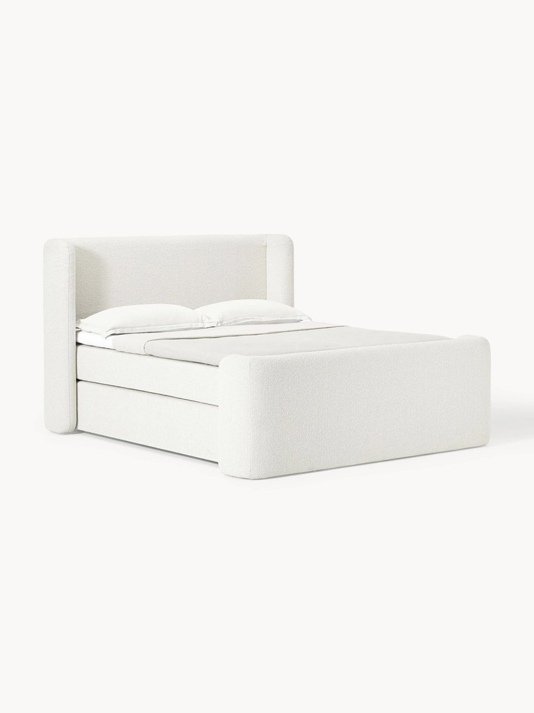 Bouclé boxspring bed Perla