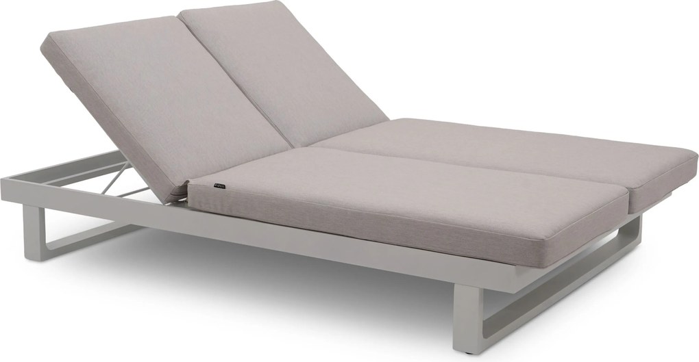 Lifestyle Garden Furniture Massimo Ligbed Met Kussen Wit/soft Grey Aluminium Wit