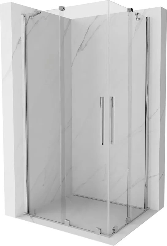 Mexen Velar Duo schuifdeur douchecabine 90 x 80 cm, transparant, chroom - 871-090-080-02-01