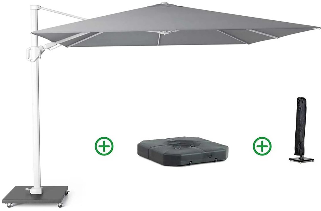 Platinum Challenger zweefparasol 3x3m T2 wit frame (incl. voet + hoes) manhattan