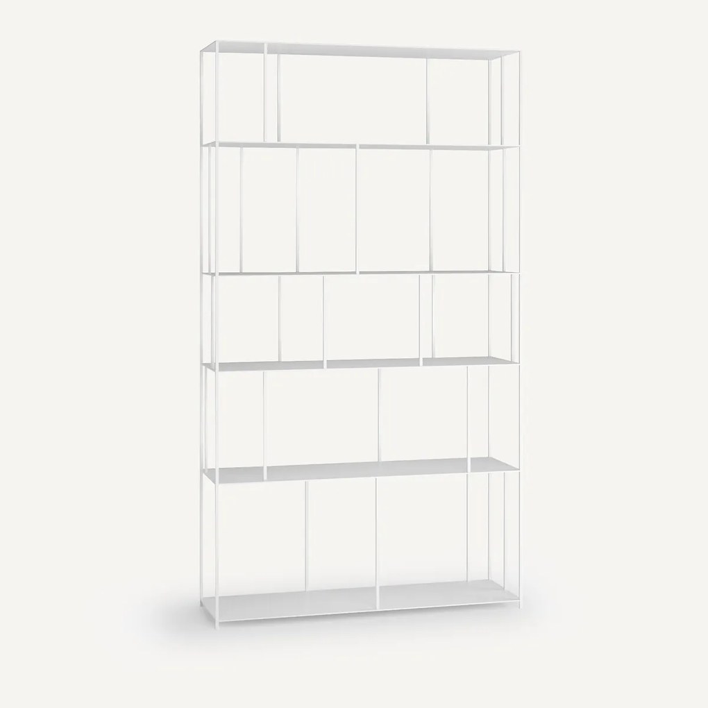 Boekenrek in staal Parallel, grote breedte