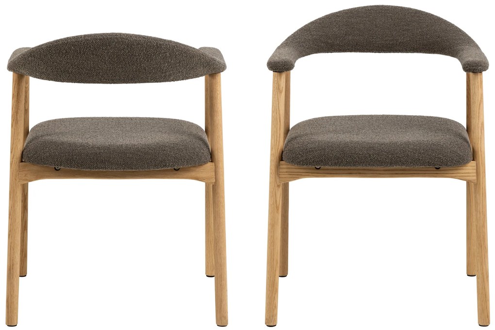 ADELE bruin taupe (monza 40) / frame natuurlijk eiken - HOUTEN STOEL VOOR WOONKAMER EETKAMER KEUKEN RETRO