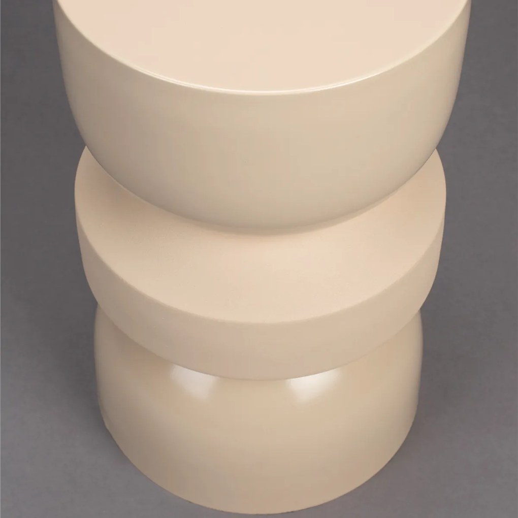 Dutchbone Apollo Beige Two-tone Bijzettafel Van Metaal - 29 X 29cm.
