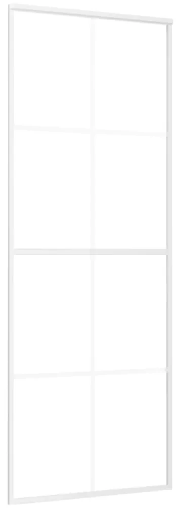 vidaXL Schuifdeur 76x205 cm mat ESG-glas en aluminium wit