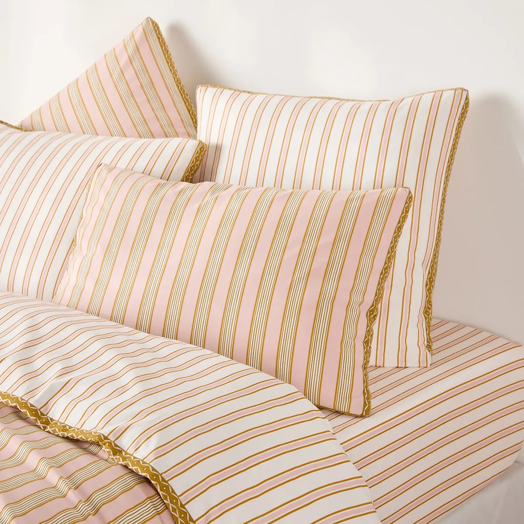 Kussensloop in perkalkatoen, gestreept, ALISON