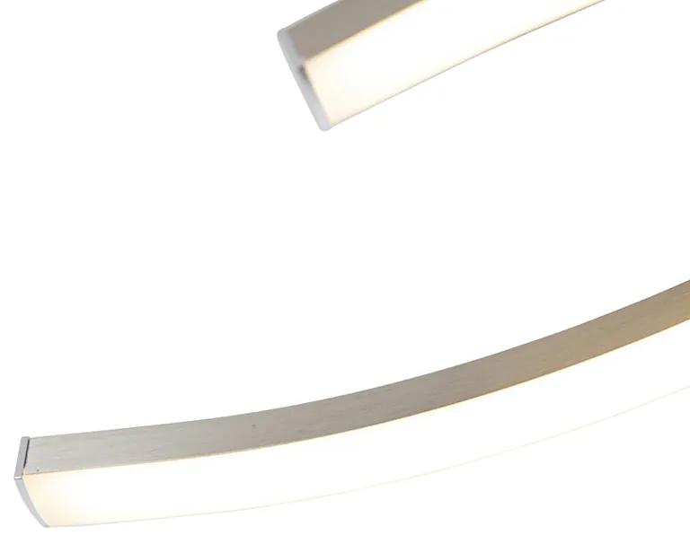 Design vierkante plafondlamp staal incl. LED - Onda Design, Modern Binnenverlichting Lamp