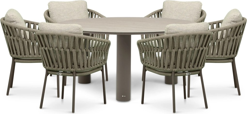 Tuinset 6 personen 158 cm Rope Zand/Beige Coco Viento/Trino