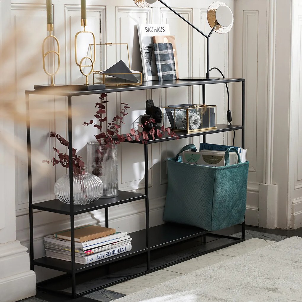 Asymmetrische wandtafel van metaal en staal, Miva