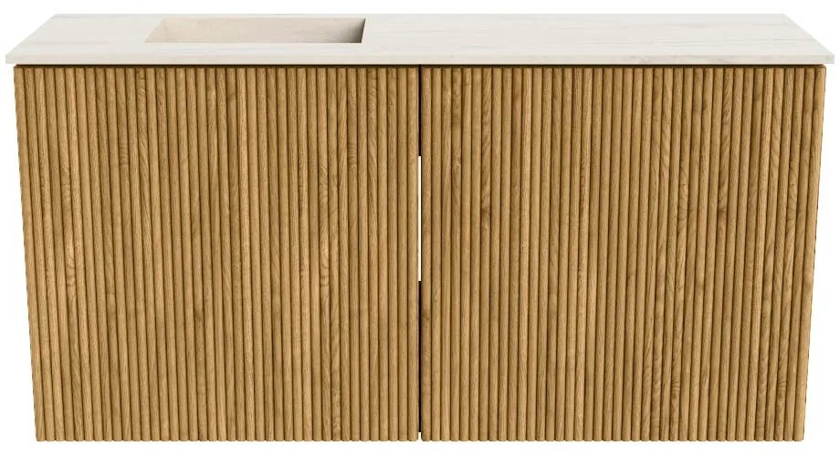 Mondiaz Joya DLux 80cm toiletmeubel oak met wastafel faye links zonder kraangat meli