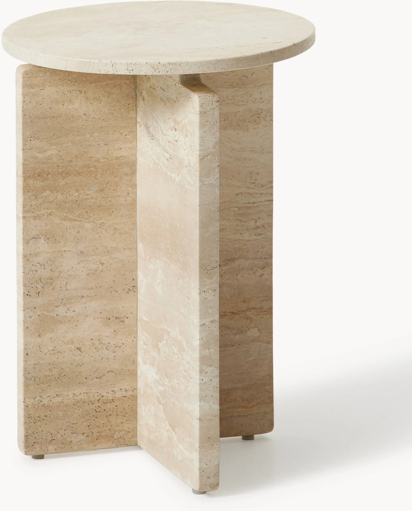 Ronde bijzettafel Marisa van travertijn