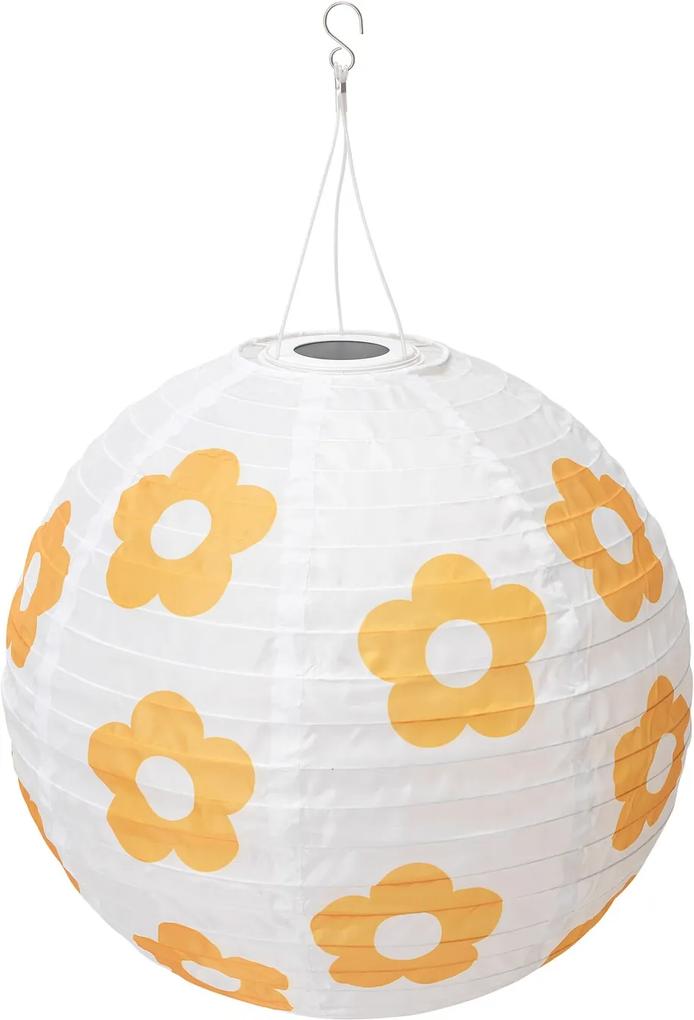 SOLVINDEN Led-plafondlamp op zonnecellen buiten globe/bloemenpatroon geel