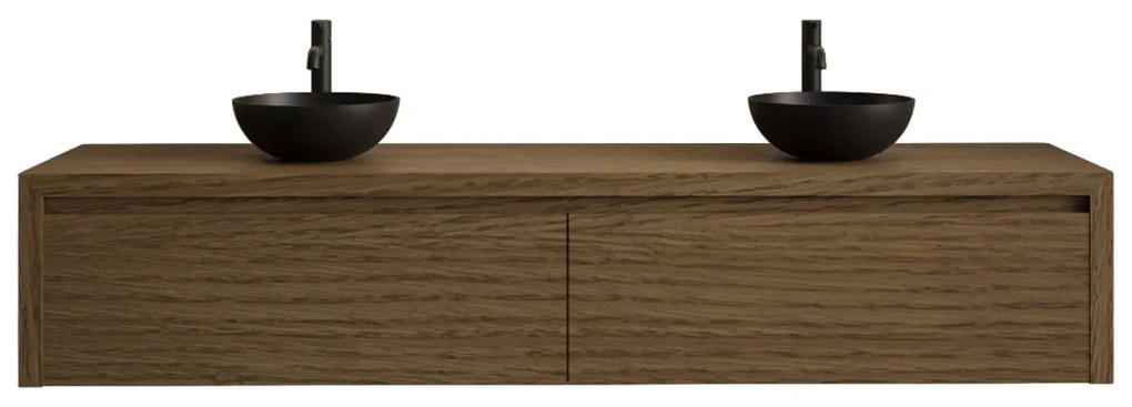 Gliss Design Ares badmeubel 180cm 2 lades castle brown zonder waskom
