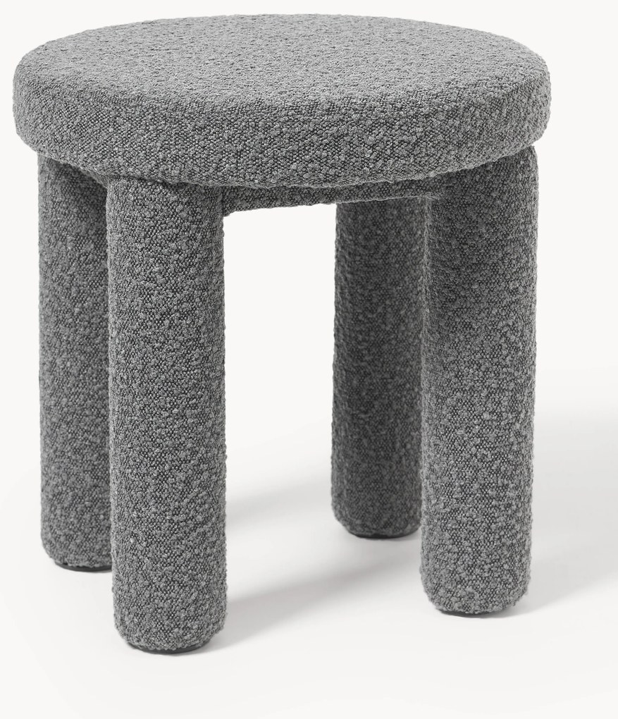Westwing Crosby Studios, bouclé gestoffeerde kruk Tabouret 1