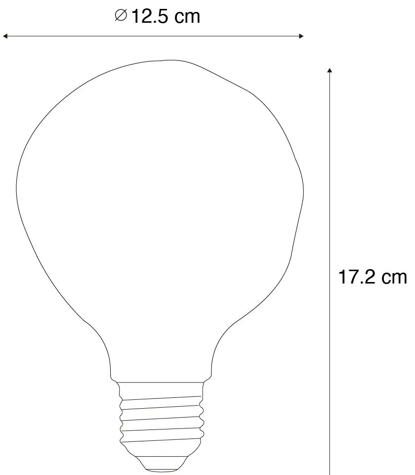 Set van 5 E27 dimbare LED lampen T125 bruin 4W 120 lm 1800K