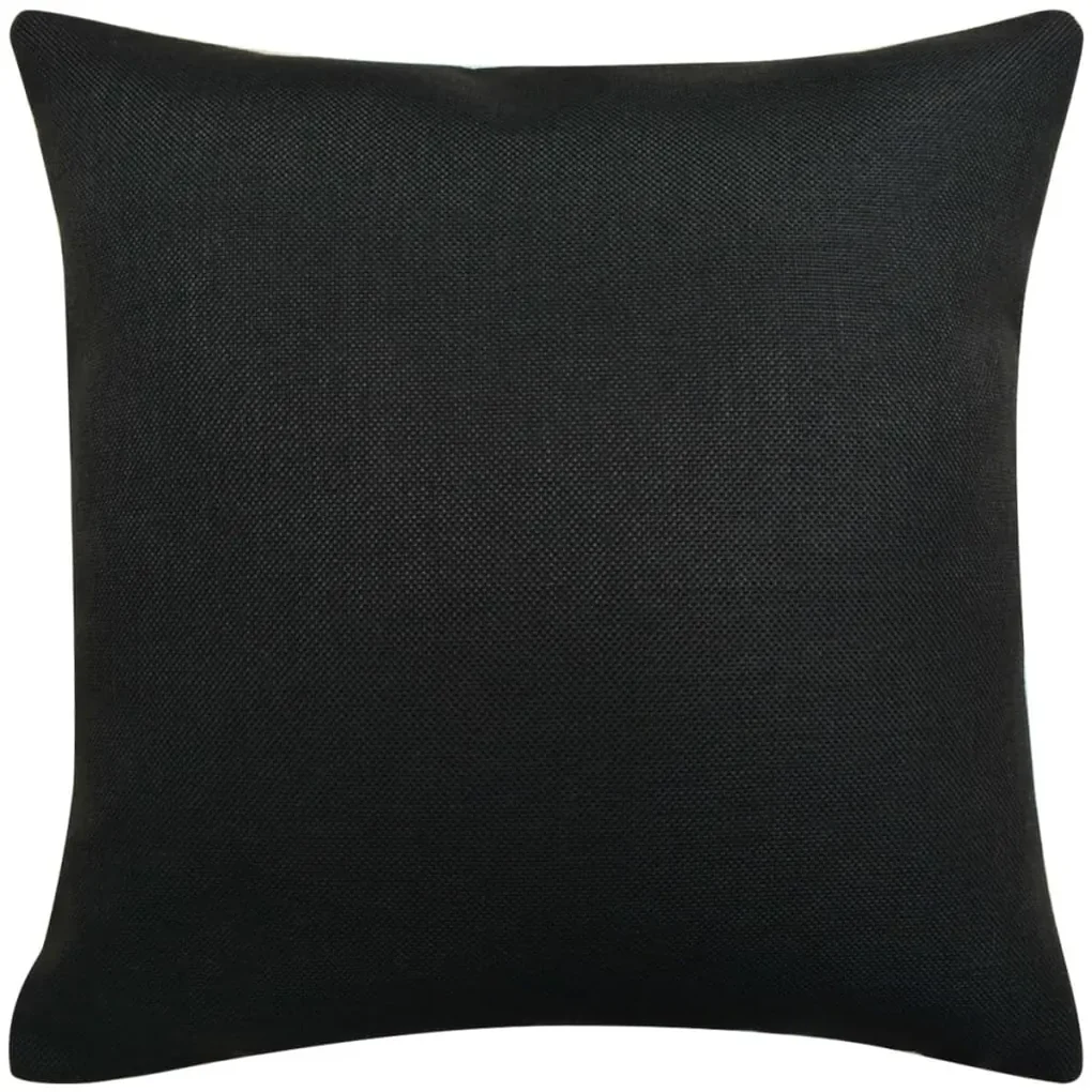 vidaXL Kussenhoezen linnen-uitstraling 50x50 cm zwart 4 st