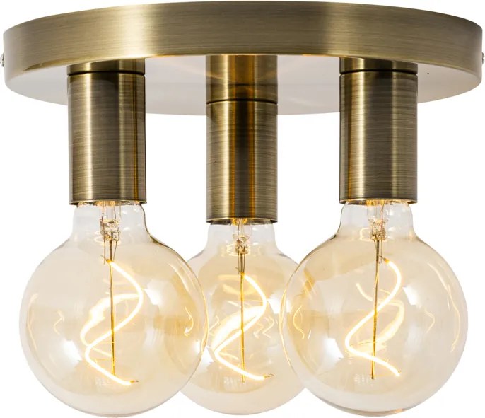 Smart plafondlamp brons rond incl. 3 Wifi G95 - Facil