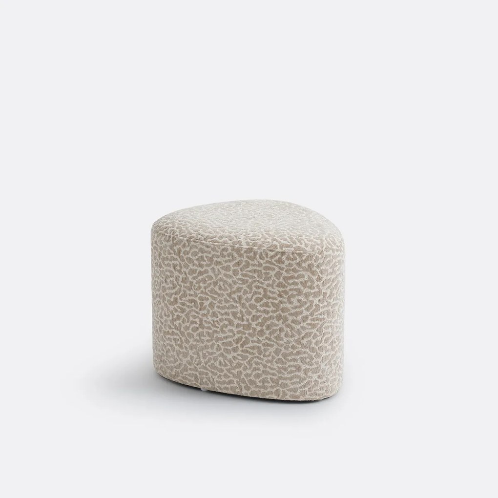 Driehoekige poef in badstof, luipaardprint, JUJOA