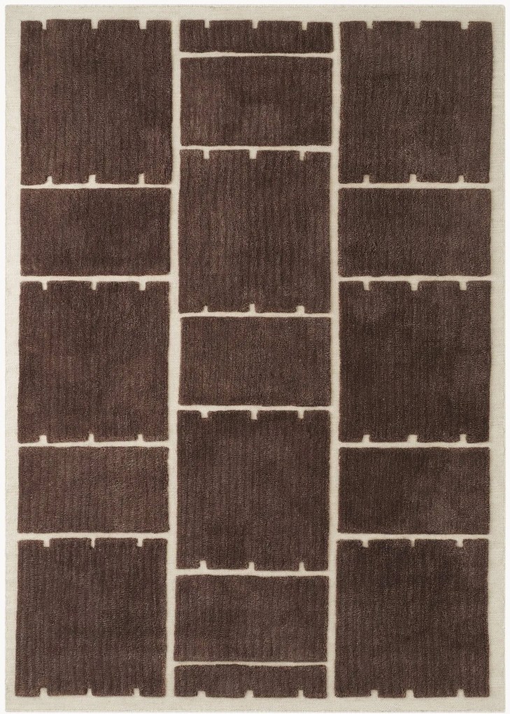 Handgeweven wollen laagpolig vloerkleed Fermo