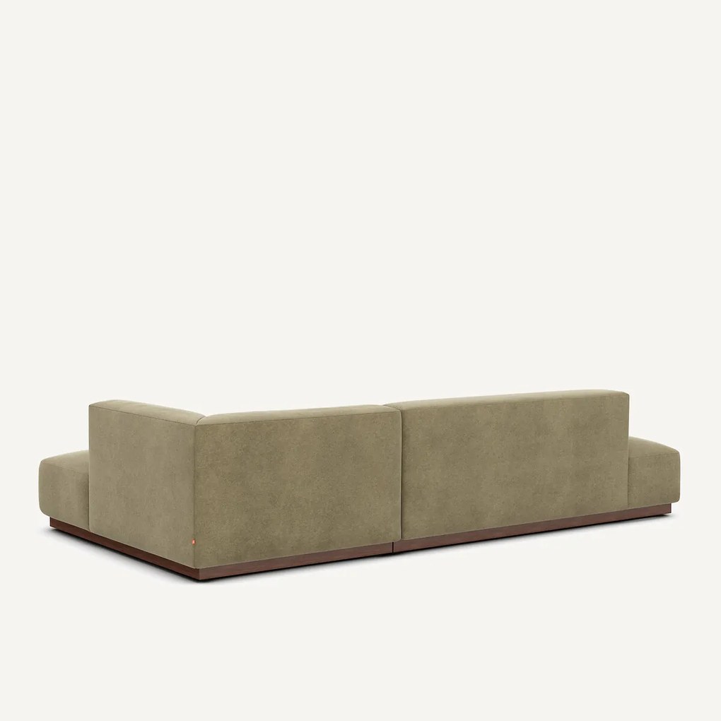 XL rechte hoekbank in linnen fluweel, JACOPO