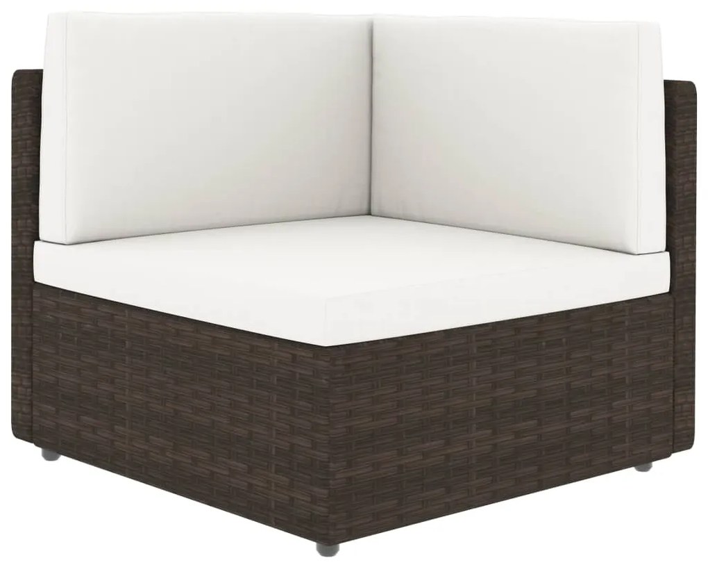 vidaXL 8-delige Loungeset met kussens poly rattan bruin